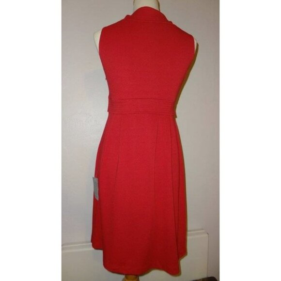 🆕 MUSE Classic Ponte Knit Dress Red 6 - Picture 6 of 10